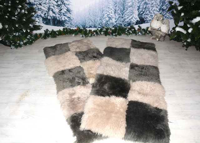 Bettumrandung Unterbett Twinset Lammfell Beige Grau (öko)